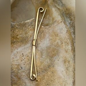 Vintage 14K Solid Yellow Gold Etched Bar Pin Brooch 4.9 gram 2”Long